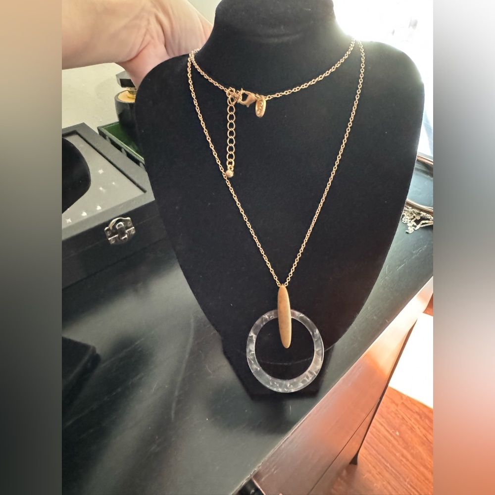 Gold and Blue Pendant Necklace